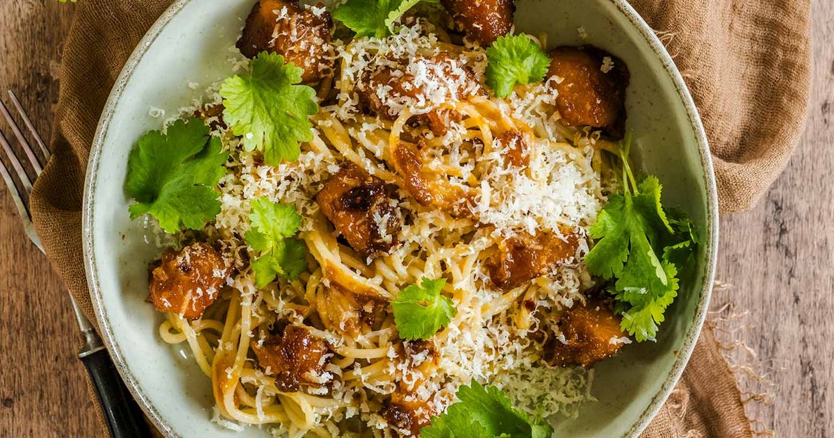 Spaghetti with roasted pumpkin | Kikkoman