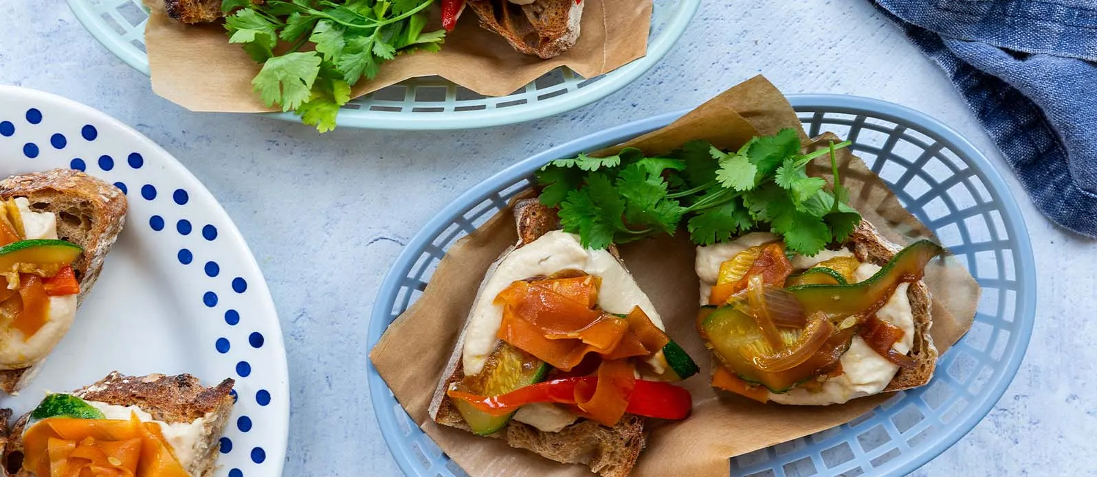 Toast with Butterbean Spread and ponzu-Glazed Vegetables