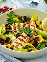 Zucchini, bean & aubergine salad