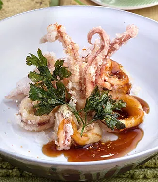 Fried Calamari with Sweet Soy Sauce