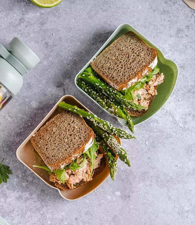 Sandwiches with salmon paste
