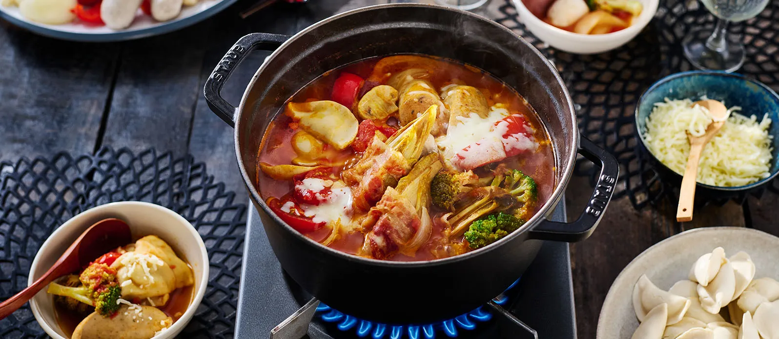 Spicy tomato kimchi hot pot