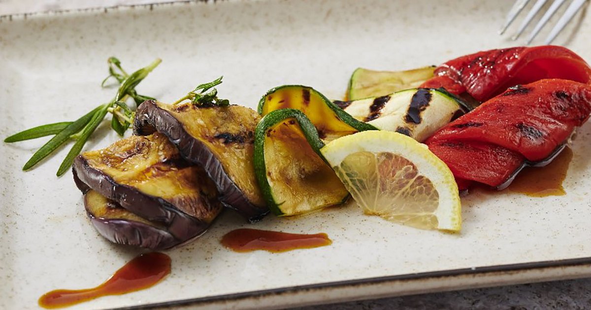 Grilled antipasti vegetables with lemon soy sauce Kikkoman