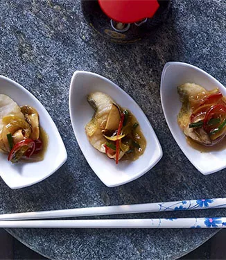 White fish with vegetable sauce