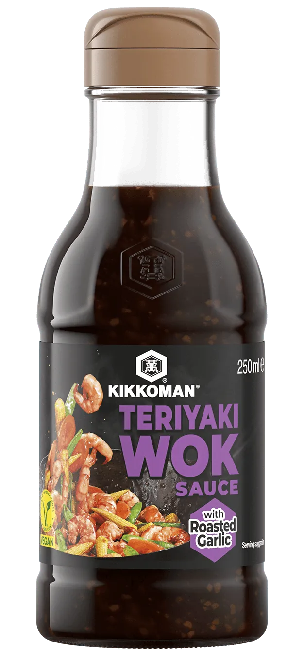 Kikkoman Teriyaki Wok Sauce with Roasted Garlic 250 ml bottle