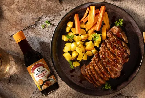 Sweet soy-glazed duck breast