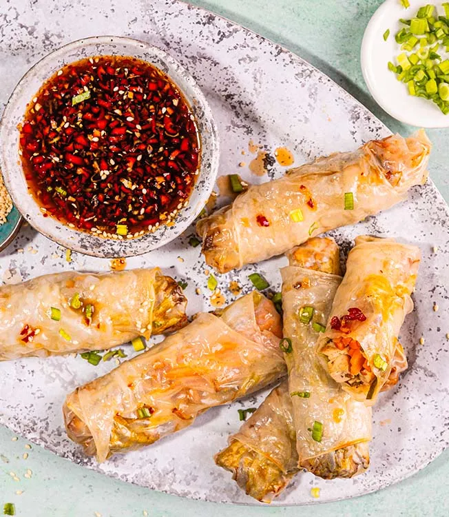 Crispy tofu summer rolls