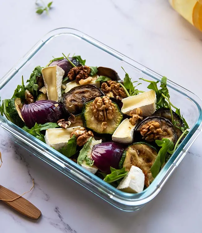 Grilled veg & camembert salad