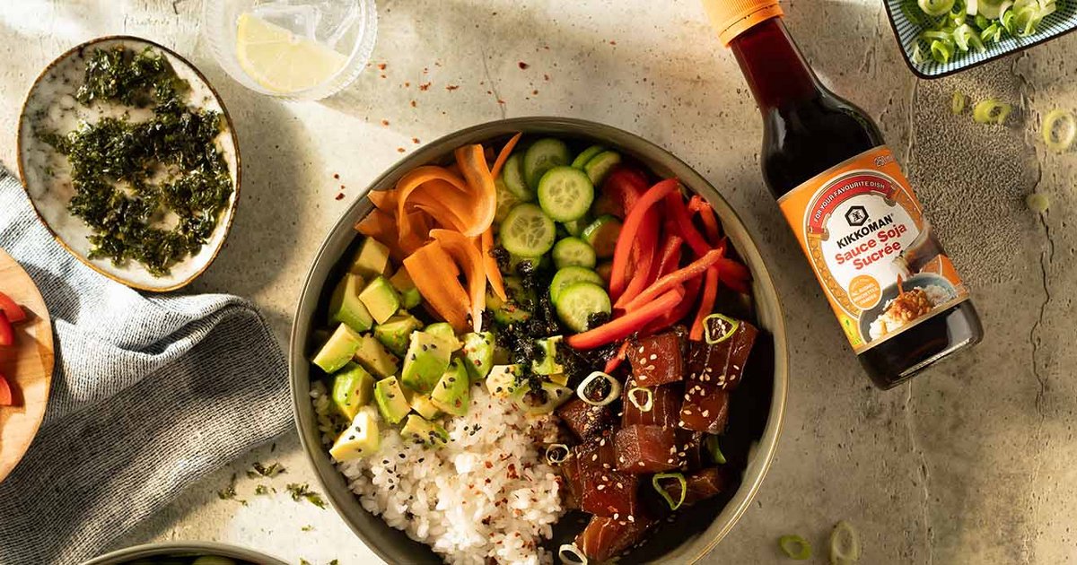 Tuna poke bowl with sweet soy | Kikkoman