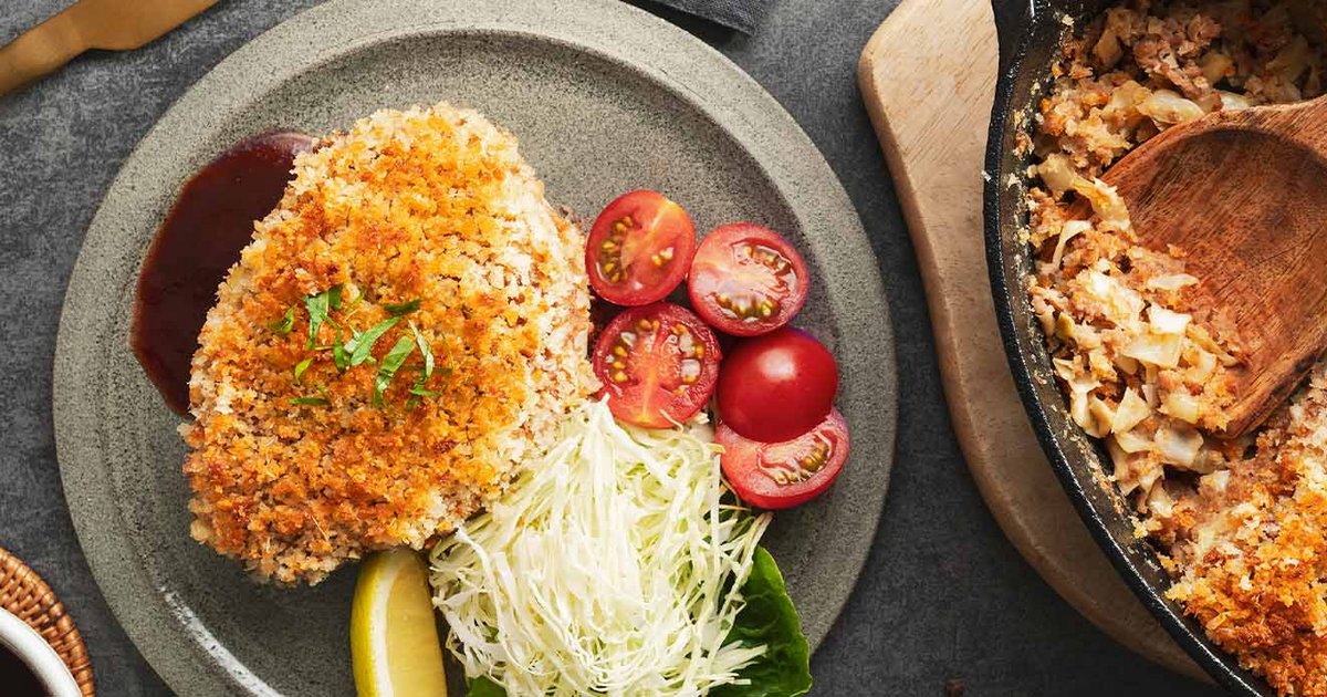 Soy-glazed cabbage katsu bake | Kikkoman