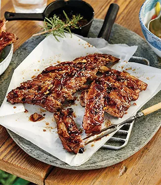 Barbecued Oriental Sweet and Sour Spare Ribs