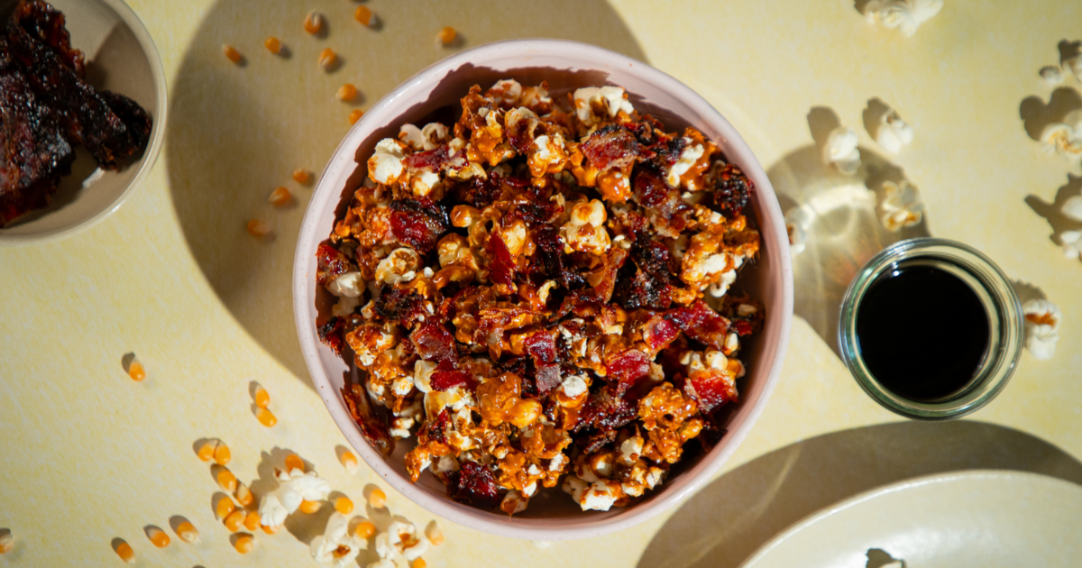 Soy-glazed bacon popcorn | Kikkoman
