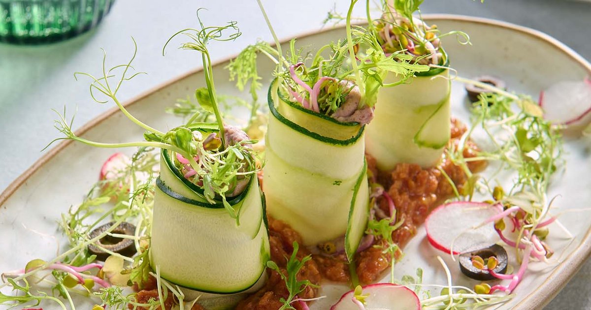 Zucchini cannelloni with beans & peas | Recipe | Kikkoman