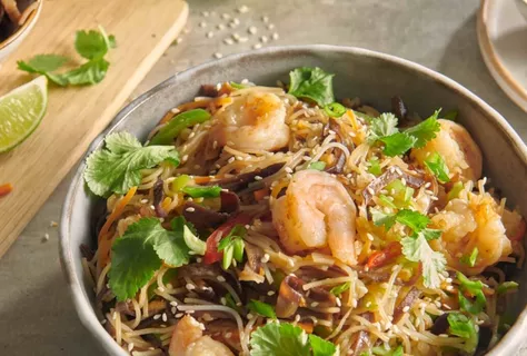 Prawns in Teriyaki Sauce with Mun mushrooms