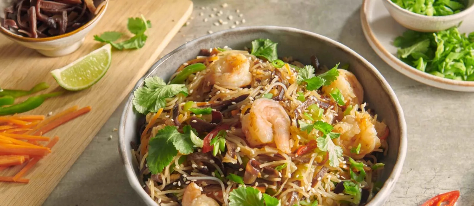 Prawns in Teriyaki Sauce with Mun mushrooms