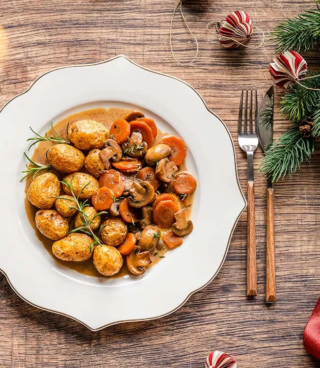 Vegetarian mushroom and dark beer stew