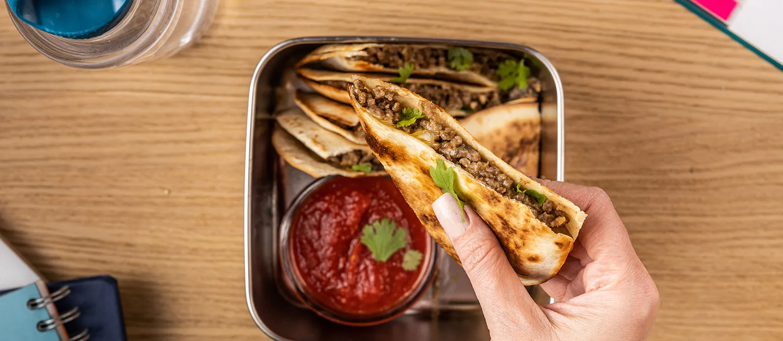 Beef and mushroom quesadilla