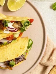 Easy fish tacos with crispy vegetables