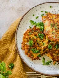 Carrot and celeriac pancakes with herbs