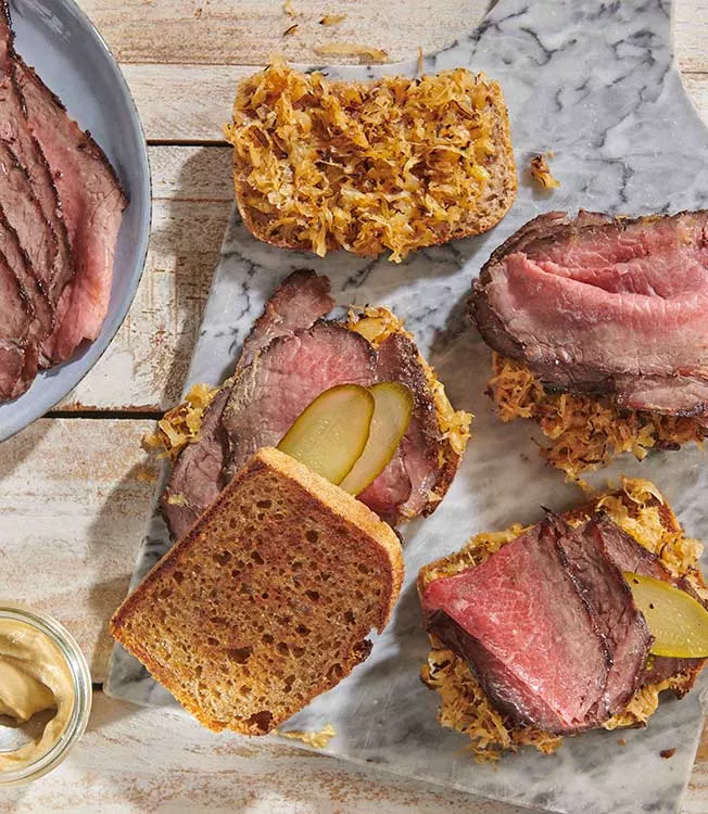 Grilled roast beef pastrami style