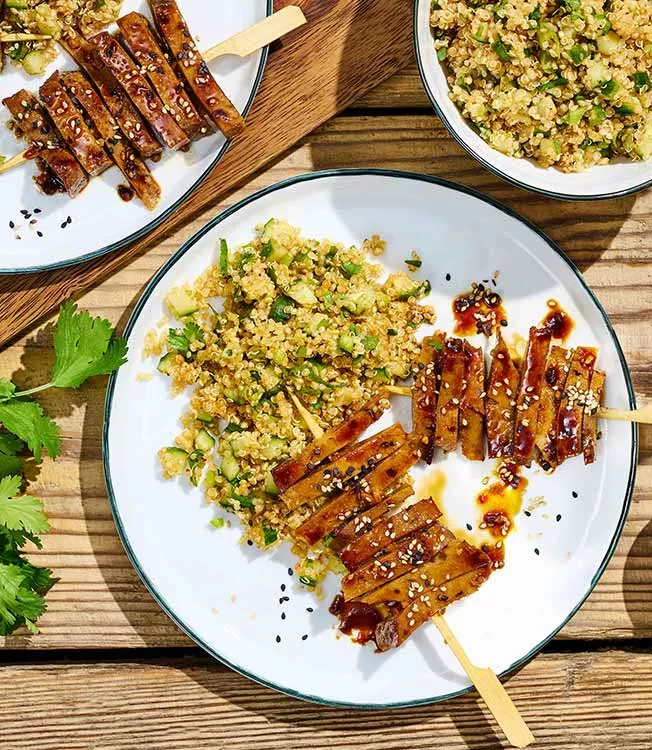 Marinated seitan skewers