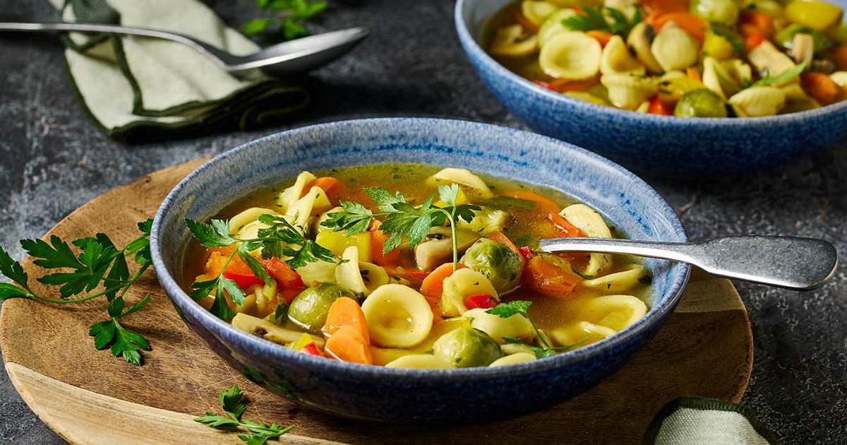 Vegetable soup with teriyaki sesame sauce | Kikkoman