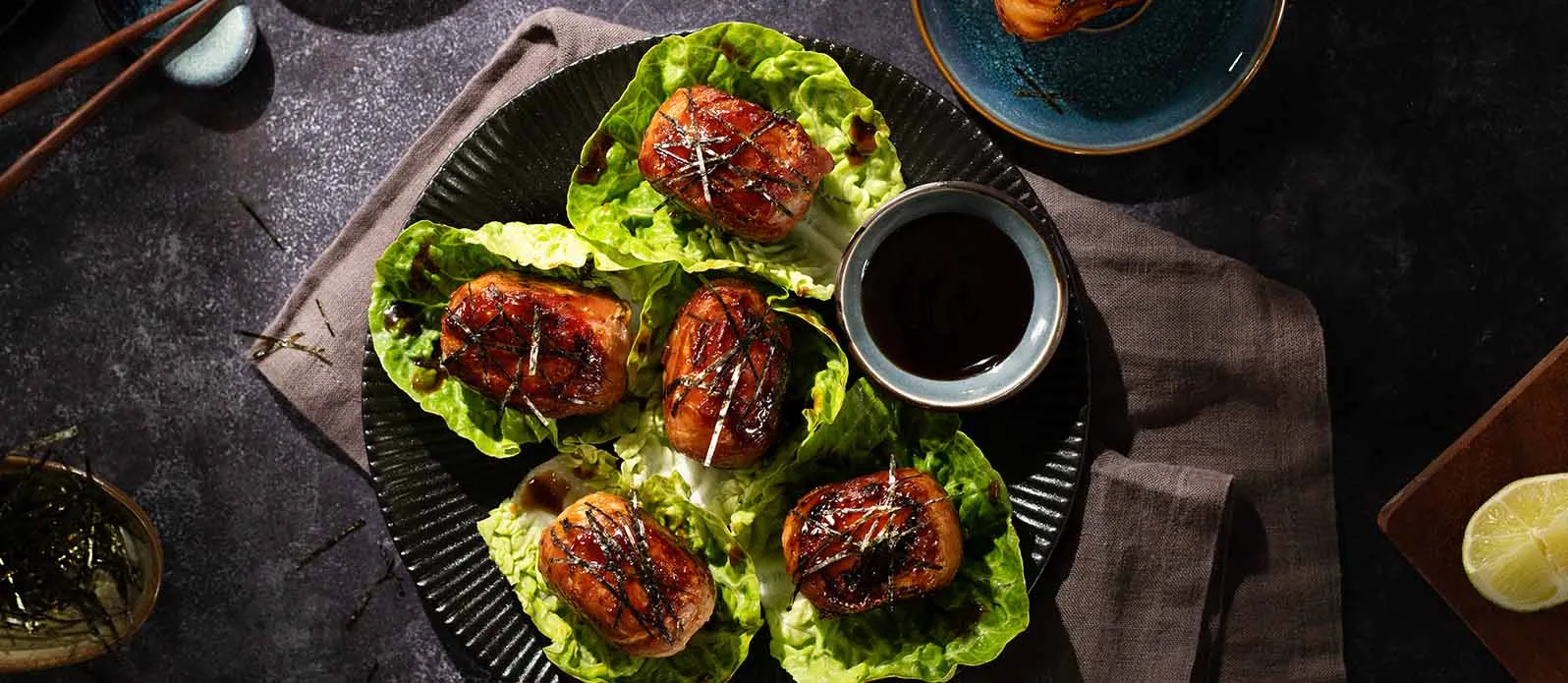 Nikumaki onigiri with crispy bacon