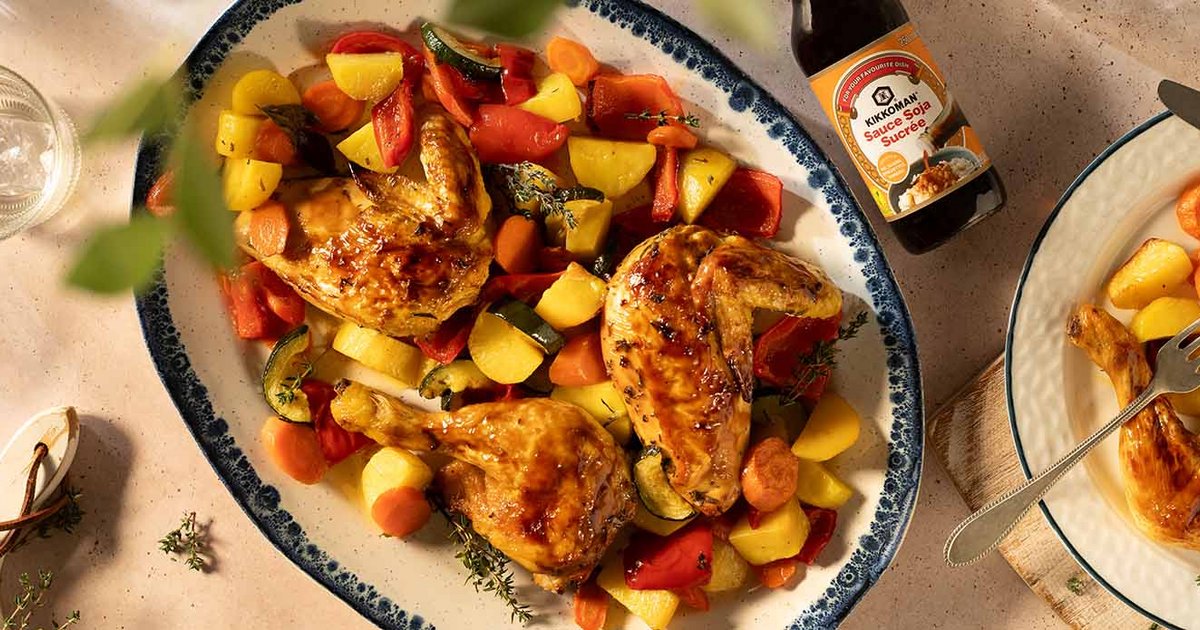 Sweet soy roast chicken with Provençal herbs | Recipe | Kikkoman