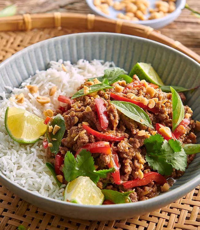 Pad Krapao beef with peanuts and Thai basil