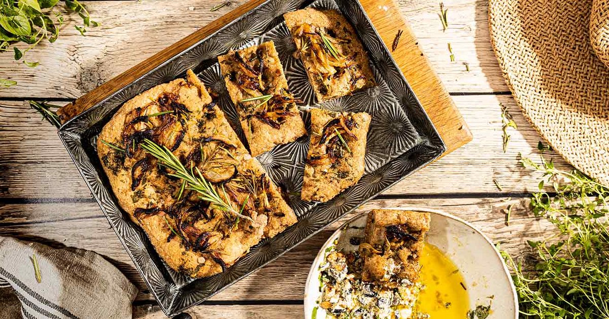 Gluten-free rosemary and onion focaccia | Kikkoman