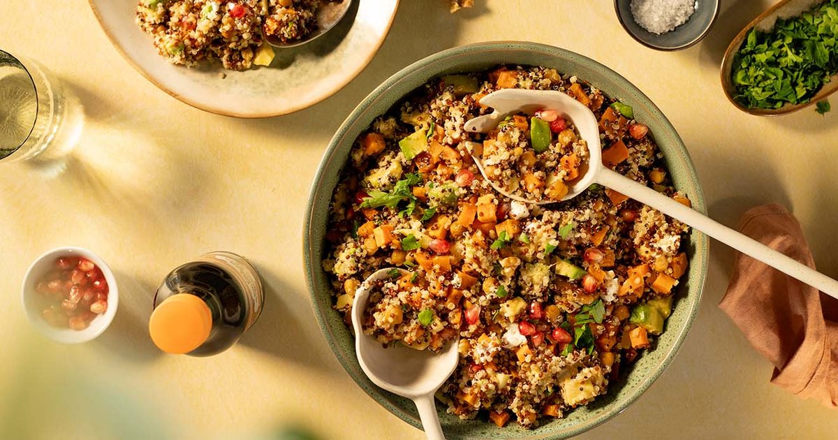 Quinoa & cheese rainbow salad | Recipe | Kikkoman