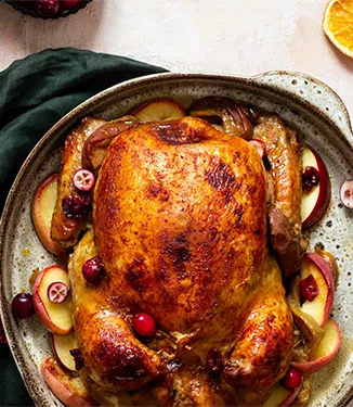 Stuffed chicken with apples and cranberries
