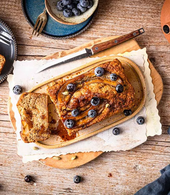 Vegan banana bread with cardamom
