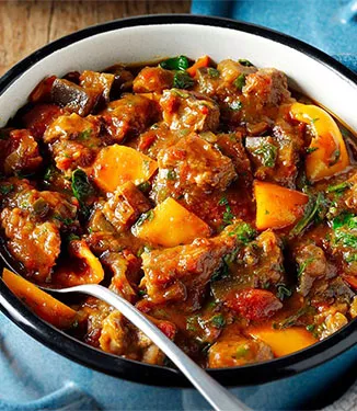 Lamb, aubergine and spinach pot