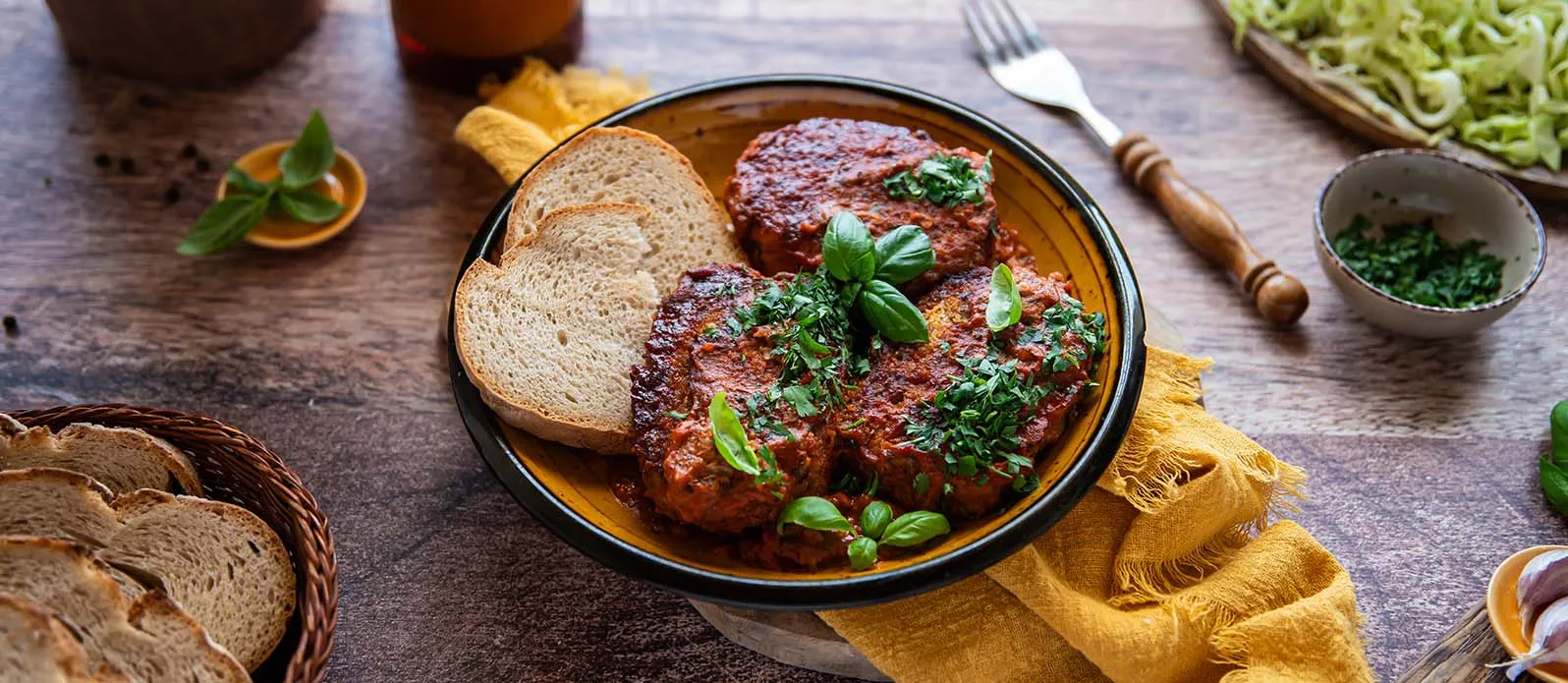 Unwrapped cabbage rolls in tomato sauce
