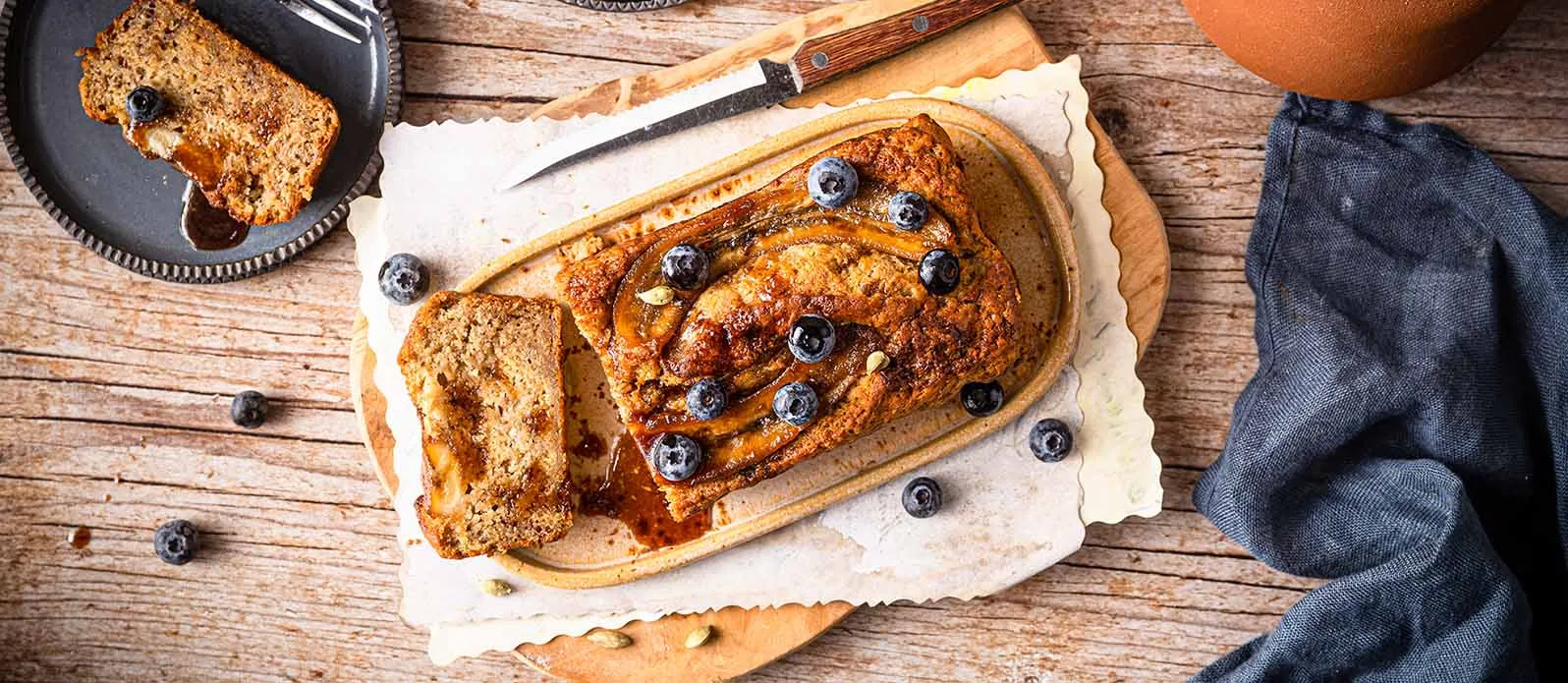 Vegan banana bread with cardamom