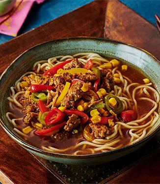 Mexican Ramen with minced meat