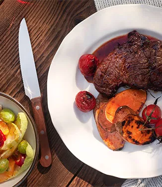 Beef steaks marinated in Ponzu