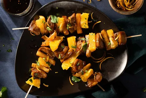 Teriyaki duck bites with orange