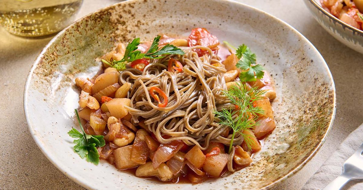 Soba noodles with fennel ragout | Recipe | Kikkoman