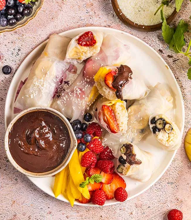 Fruit-filled summer rolls