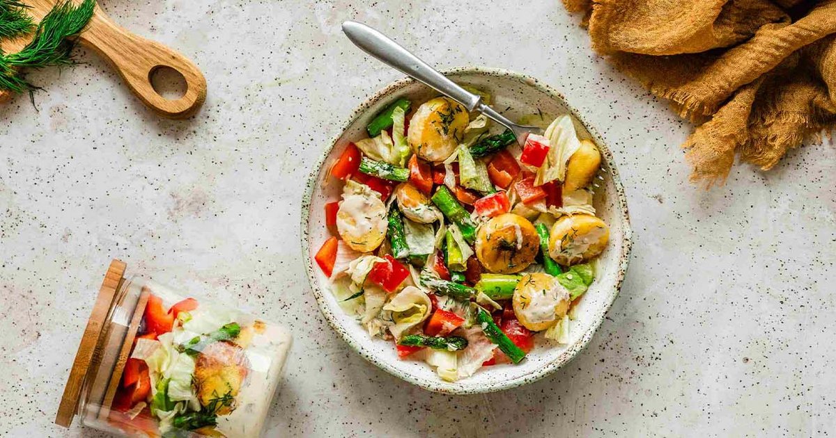 Dill-icious potato & asparagus salad | Recipe | Kikkoman
