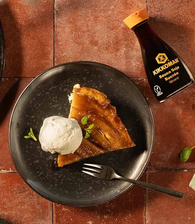 Banana tarte Tatin with sweet soy