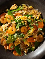 King prawn teriyaki glass noodles