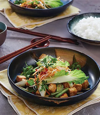 Stir fried tofu with vegetables