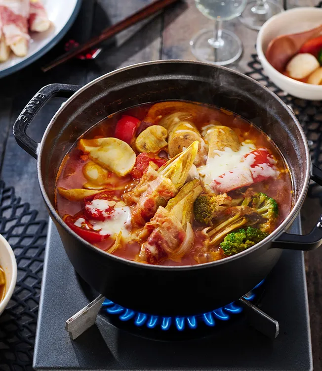Spicy tomato kimchi hot pot