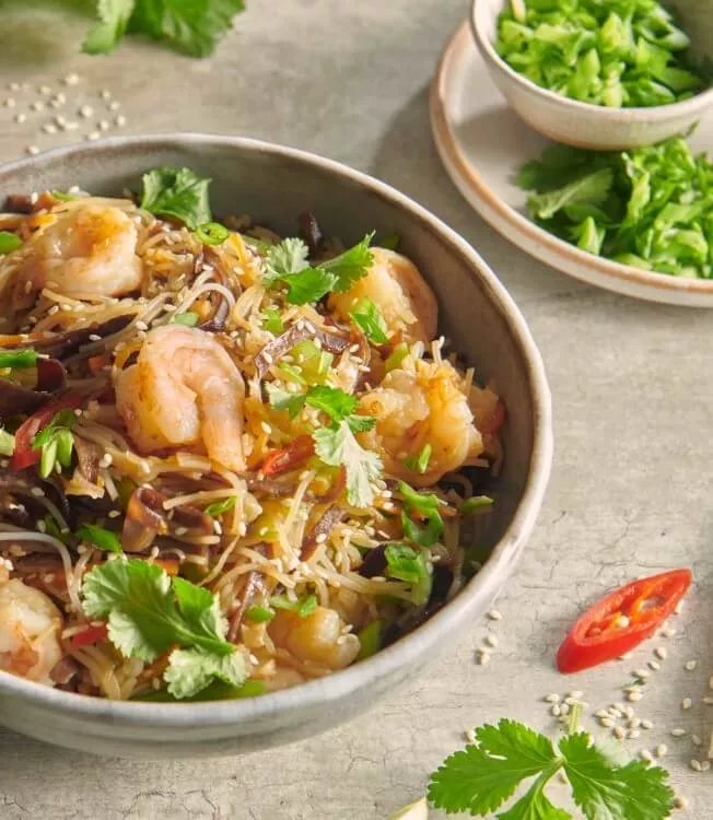 Prawns in Teriyaki Sauce with Mun mushrooms