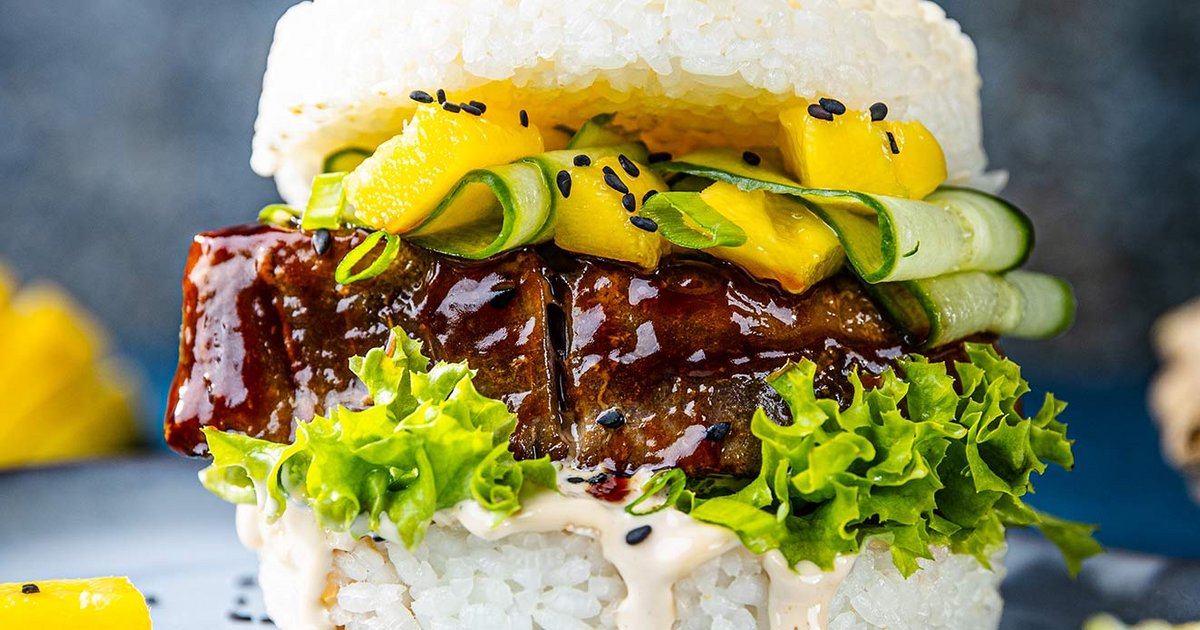 Rice burger revolution with tangy tuna | Recipe | Kikkoman