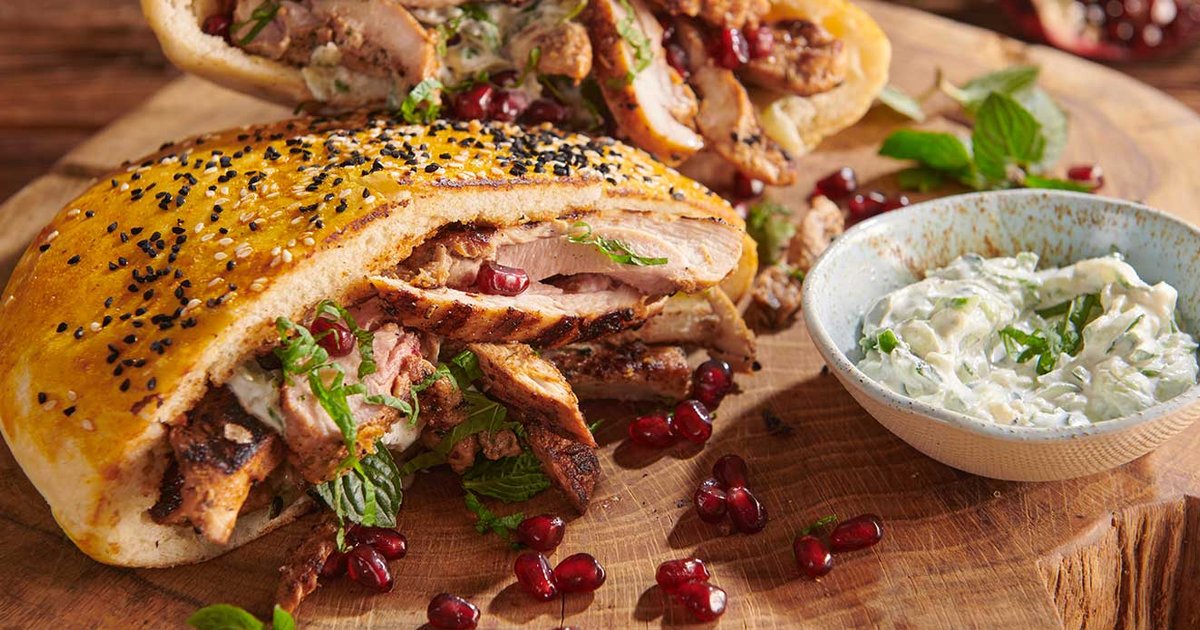 Chicken gyros with pita bread and tzatziki sauce | Recipe | Kikkoman