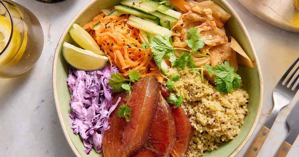 Salmon-style ceviche with watermelon & quinoa | Kikkoman